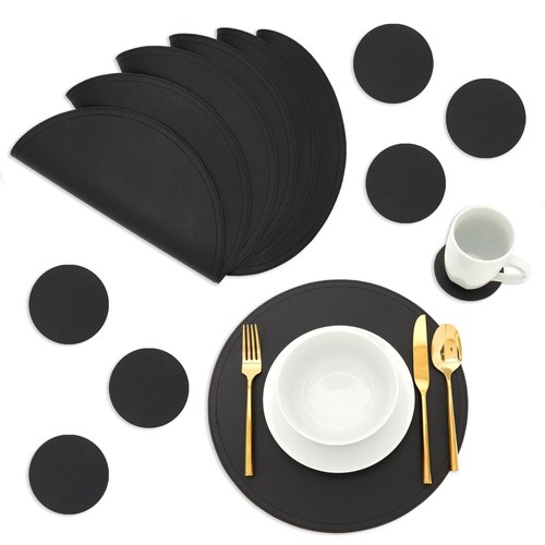 Set black faux leather - set, of