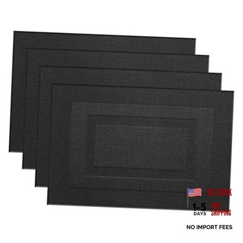 Black pure woven table - mats,