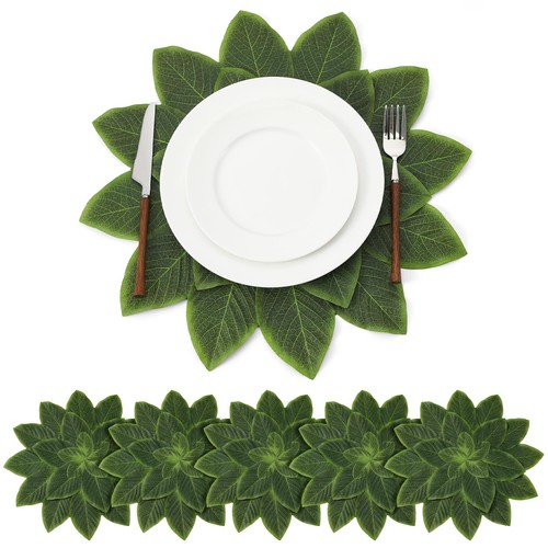 Set green leaf placemats - set,