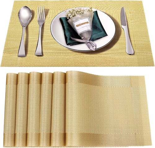 Table mats set gold - mats, 6