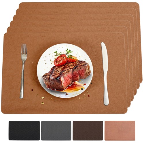 Light brown vinyl placemats - light,