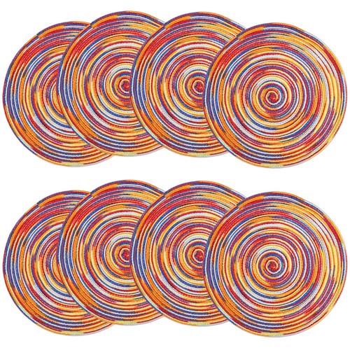 Colorful round placemats - colorful,