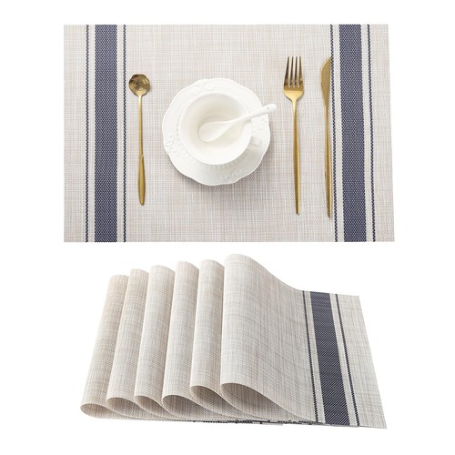 Pcs khakiblue placemats heat - khakiblue,