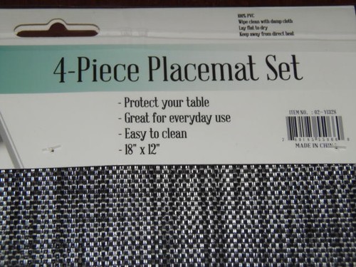 Piece placemat set x 18 - 4, 18"