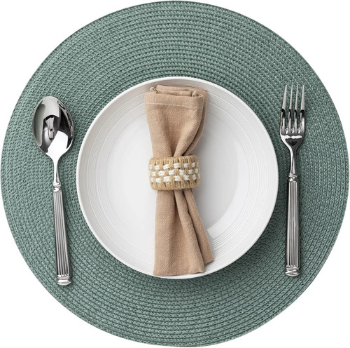 Round braided placemats set - braided, of